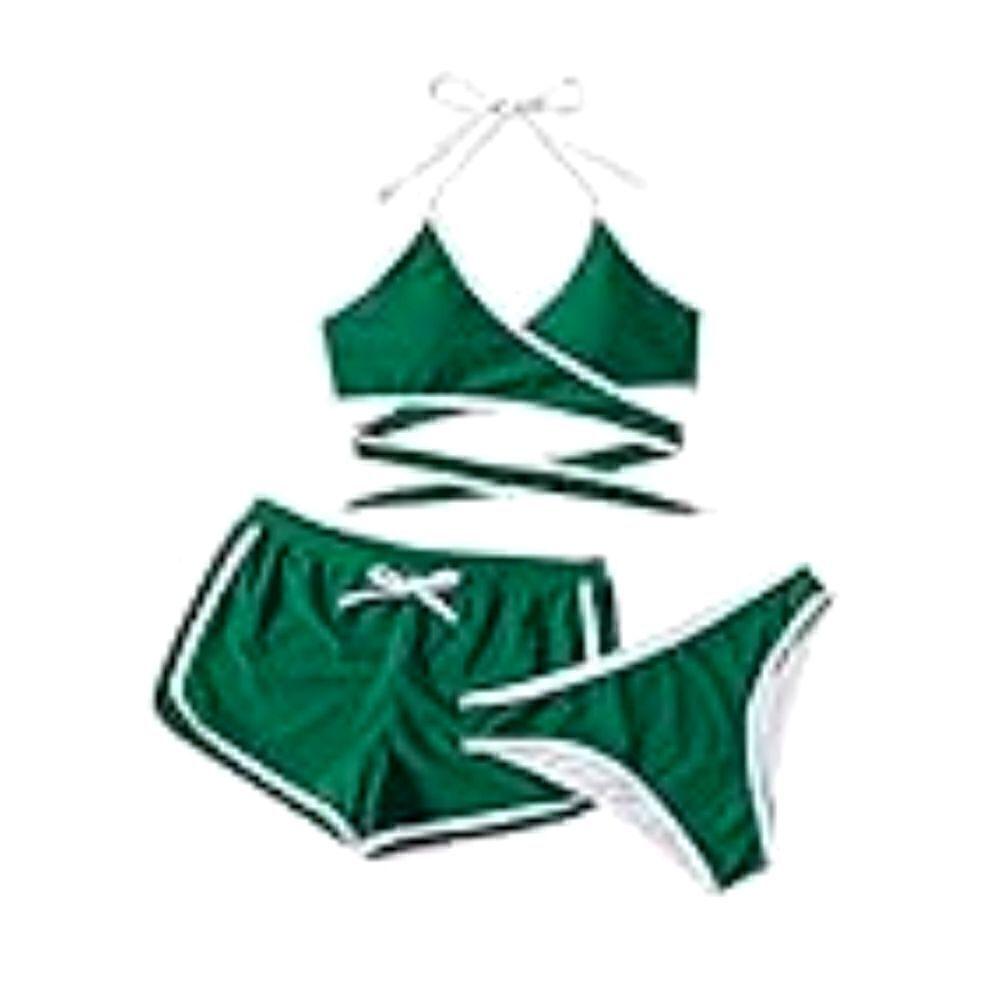 Halter Top with Shorts Bikini Set